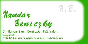 nandor beniczky business card